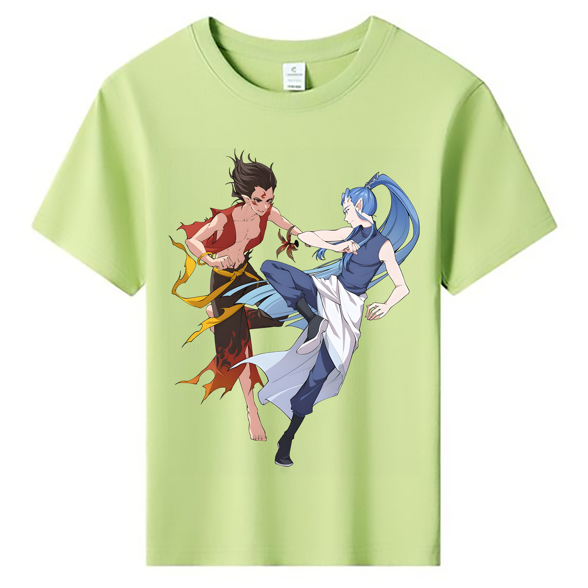 （画像用） Ne Zha 2 ナタ 魔童の大暴れ 綿100％キッズTシャツ（フロントプリント）